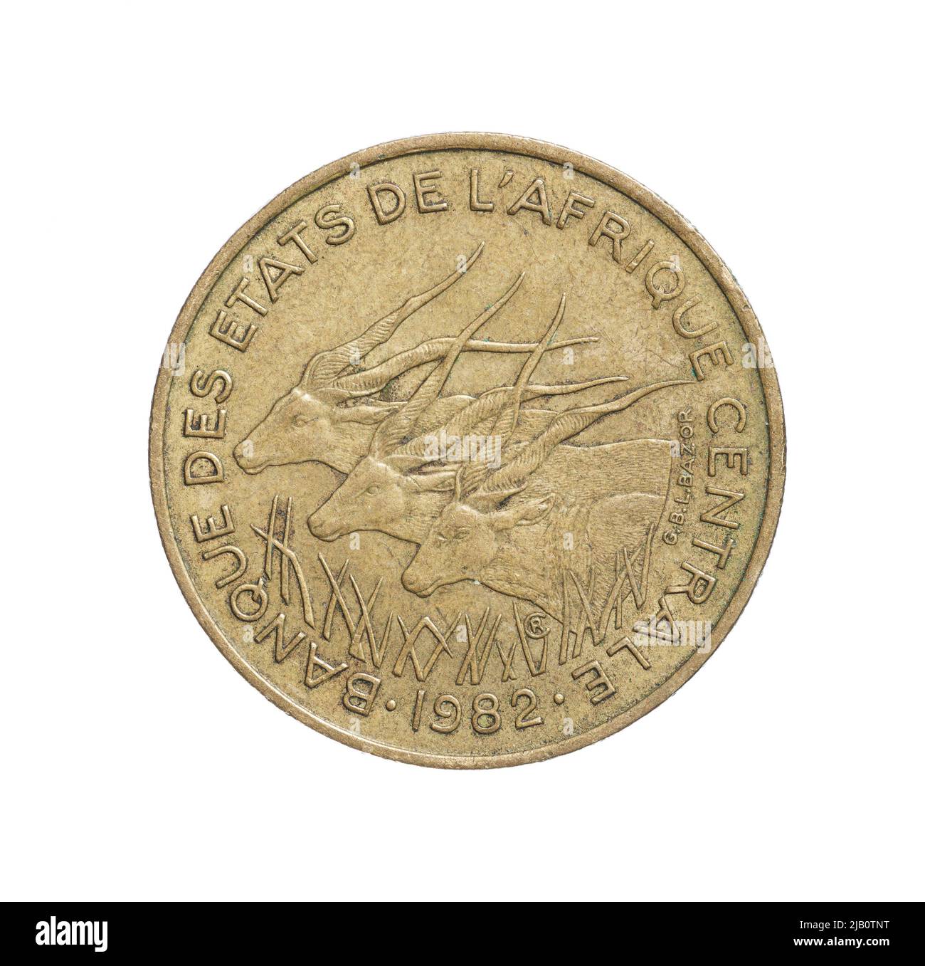 Africa Centrale, 25 franchi, 1982 Foto Stock