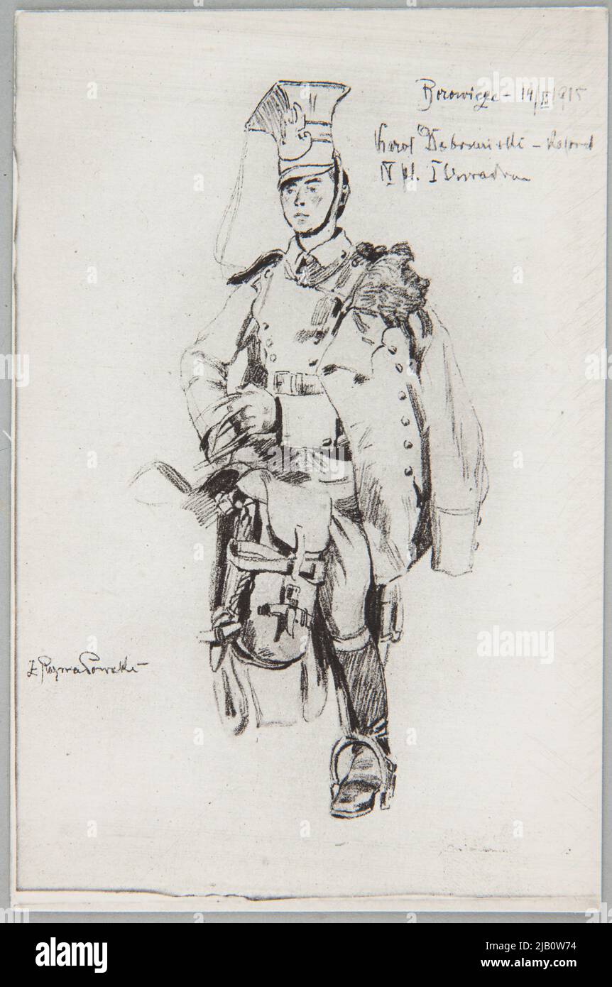 Rozwadowski Zygmunt Ulaan su un disegno a cavallo Foto Stock