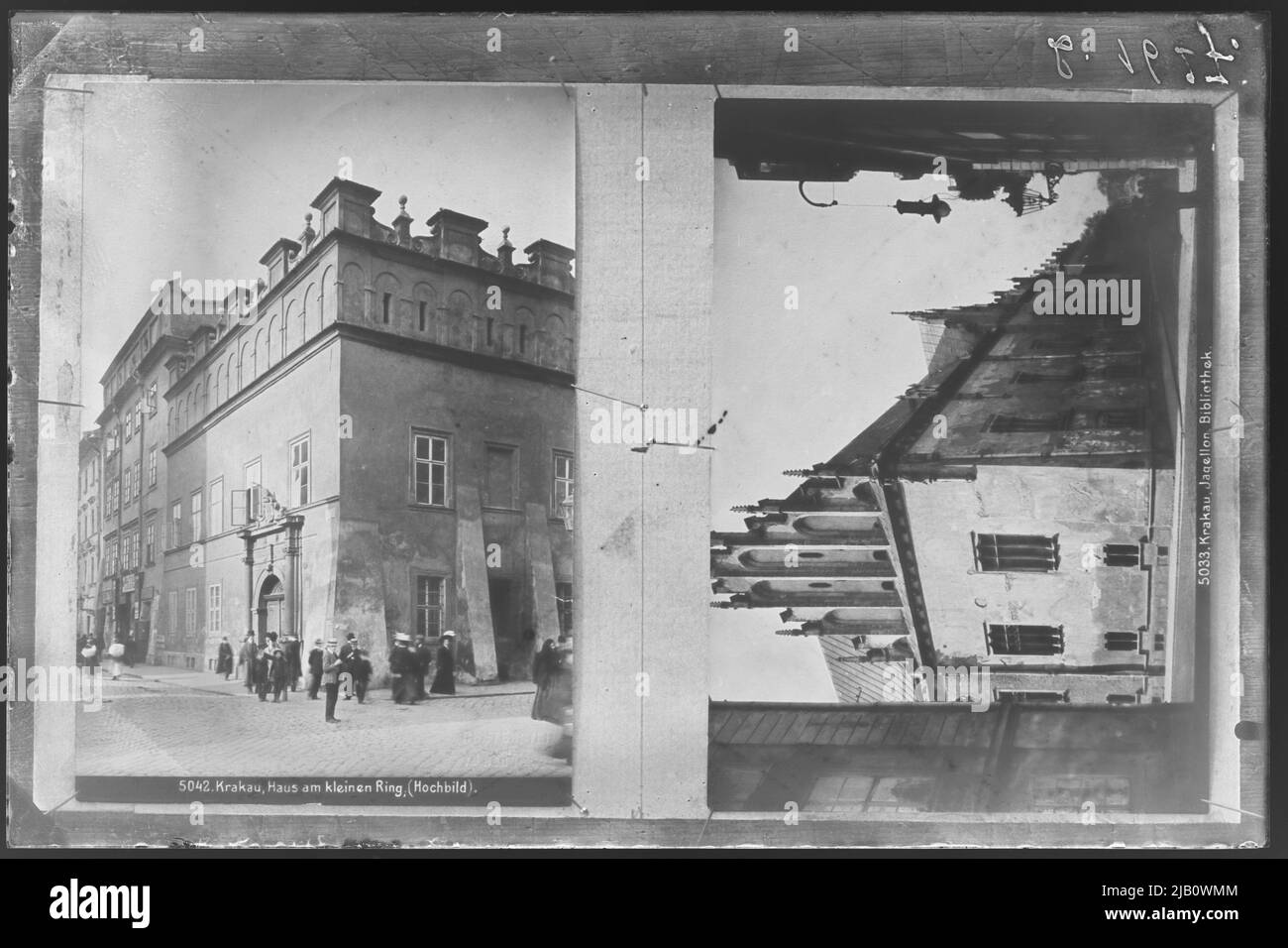 Kraków, prelato della Chiesa di Santa Maria a pl. Mariacki 4 Collegium Maius, angolo nord est e ala nord, vista da ul. Saint. Anna sconosciuta Foto Stock