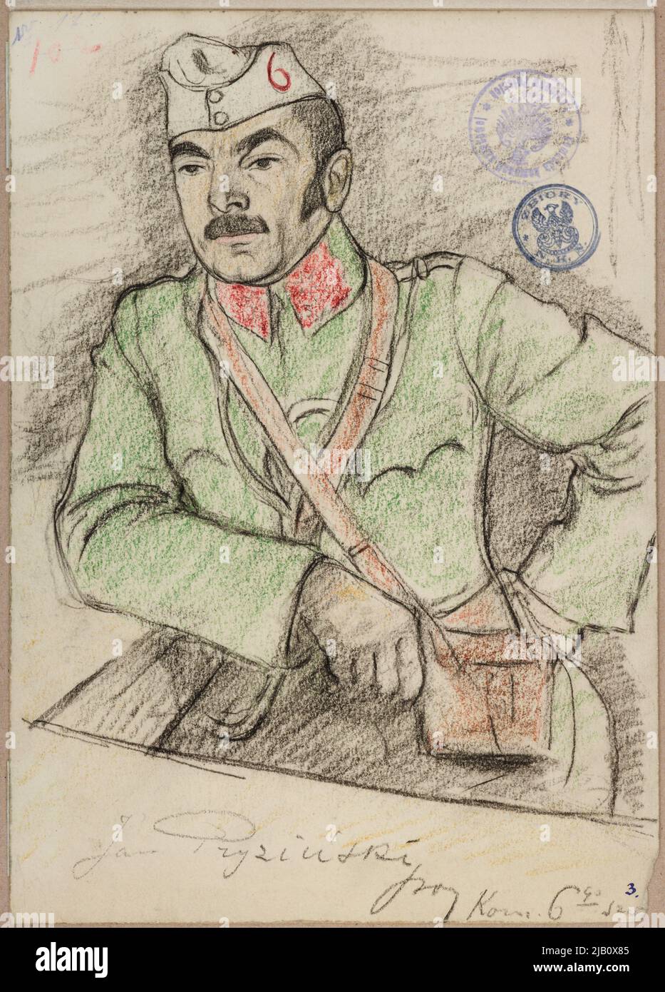 Jan Pryziński, tenente di cavalleria, KMDT 6 sigillo degli Uhlans delle legioni polacche Gottlieb, Leopold (1879 1934) Foto Stock