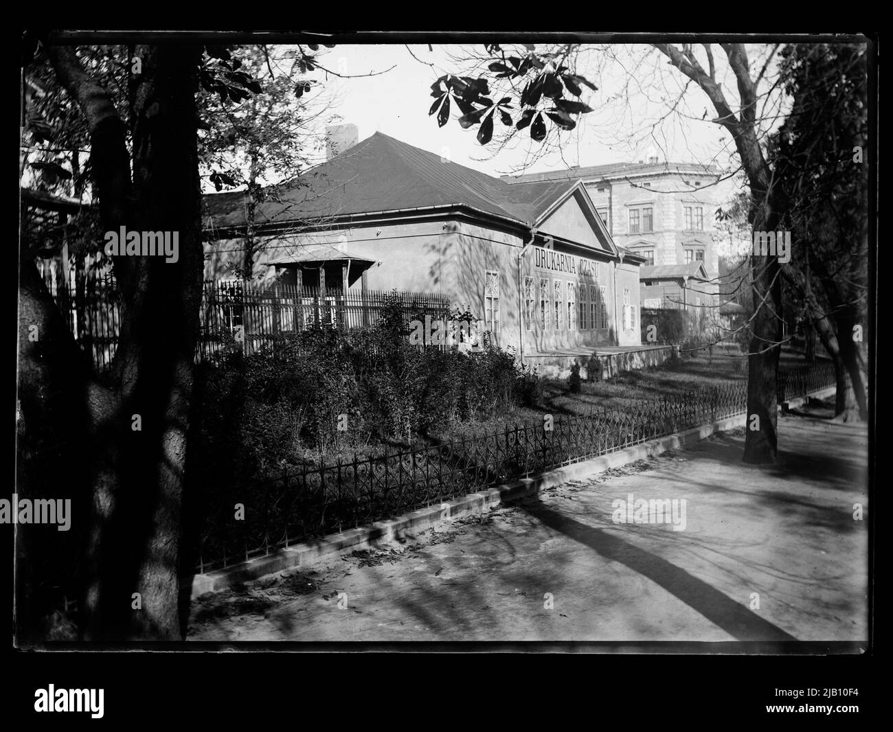 Kraków, Śródmieście, Printing House Time a ul. Saint. Tomasz 30 32, Vista da Planty sconosciuto Foto Stock