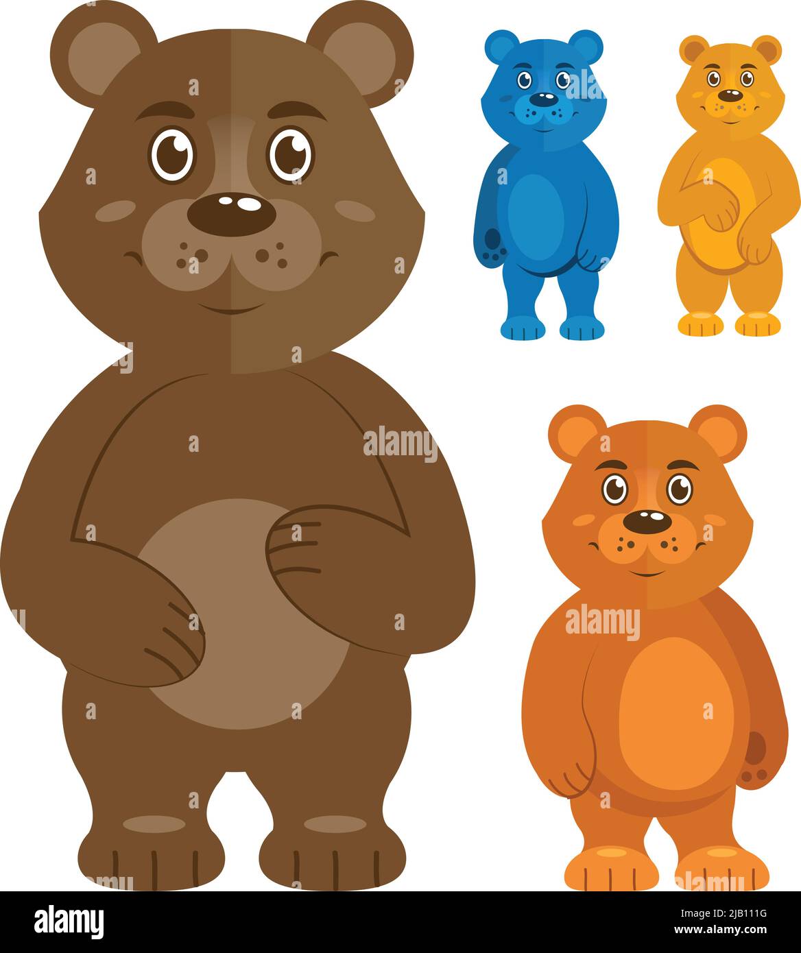 Decorative orsetti di peluche set di icone isolato illustrazione vettoriale Illustrazione Vettoriale
