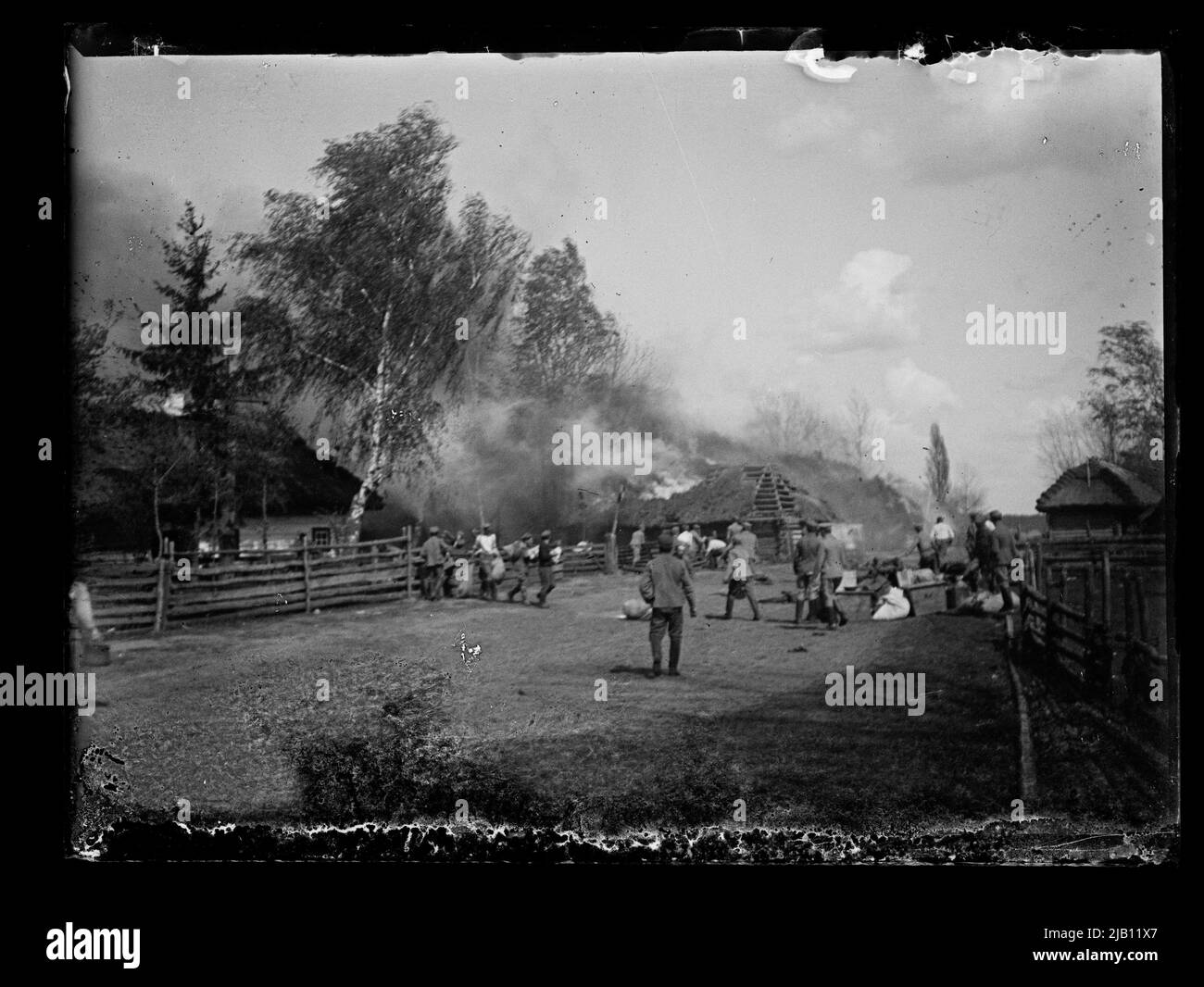Fuoco a Czewl, parcheggio 2 p. Legioni polacche (II). Fronte delle legioni polacche in Volynia. Janowski, Stanisław (1866 1942) Foto Stock