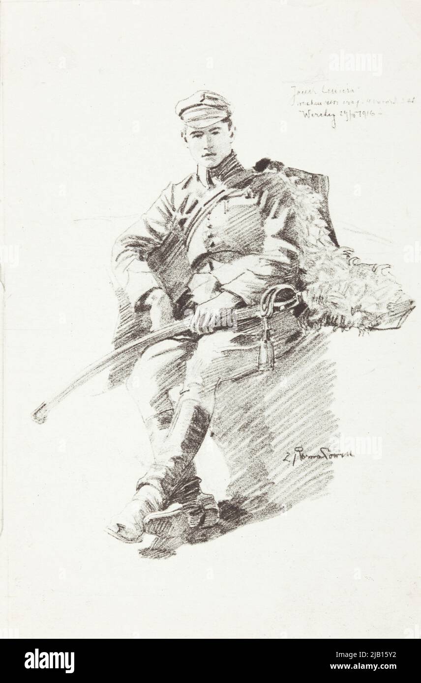 Rozwadowski Zygmunt Ulaan su un disegno a cavallo Foto Stock