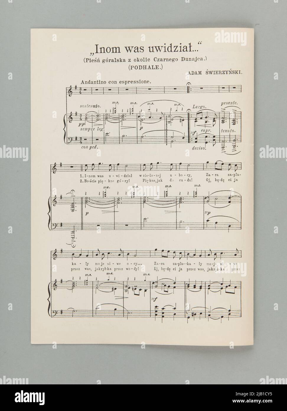 Note e wom si vede (canzone highlander da circa Czarny Dunajec) Świerzyński, Adam Foto Stock