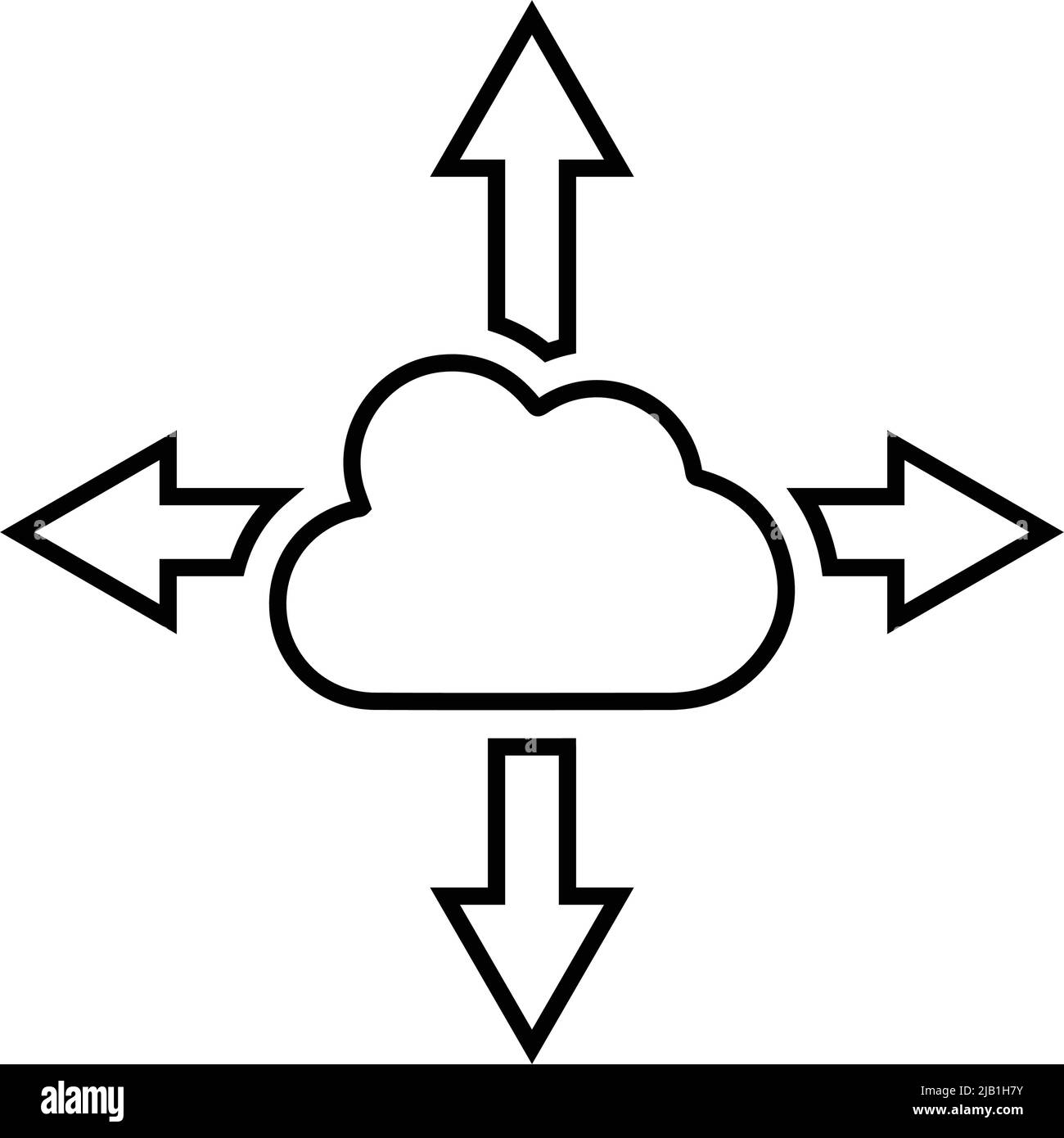 Icona cloud, condivisione, traffico. EPS vettoriale modificabile. Progettazione meticolosa e vettore semplice ben organizzato. Illustrazione Vettoriale