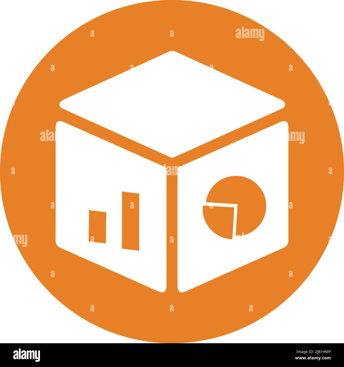 Analytics, olap, icona dei big data. Utilizzo in stampa, web, progetti di design o qualsiasi tipo di scopo commerciale. Illustrazione Vettoriale