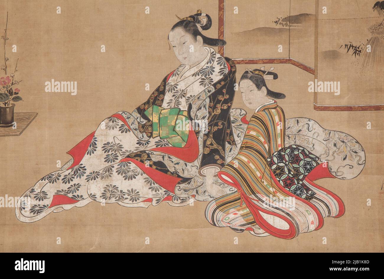 Tenda con compagno al paraming MIYAGAWA, CHOSHUN (1683 1753) Foto Stock