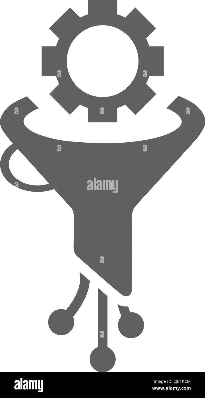 Imbuto, filtro, icona Big Data. Vettore semplice ben organizzato e meticolosamente design. Illustrazione Vettoriale