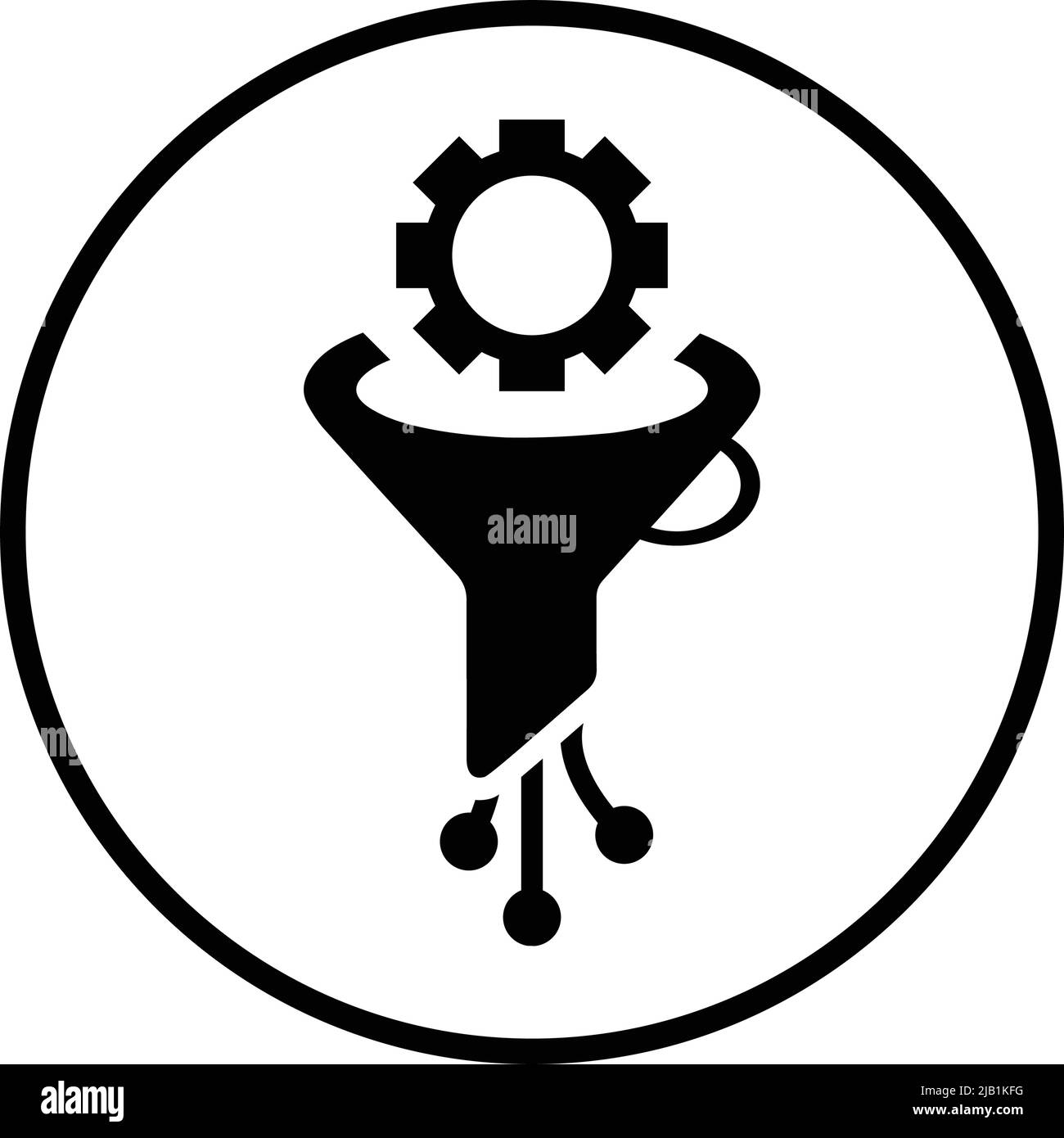 Imbuto, filtro, icona Big Data. Vettore semplice ben organizzato e meticolosamente design. Illustrazione Vettoriale