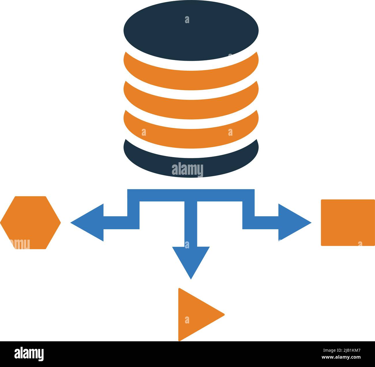 Icona del server, delle dimensioni e del volume. Semplice illustrazione vettoriale isolata su sfondo bianco. Illustrazione Vettoriale