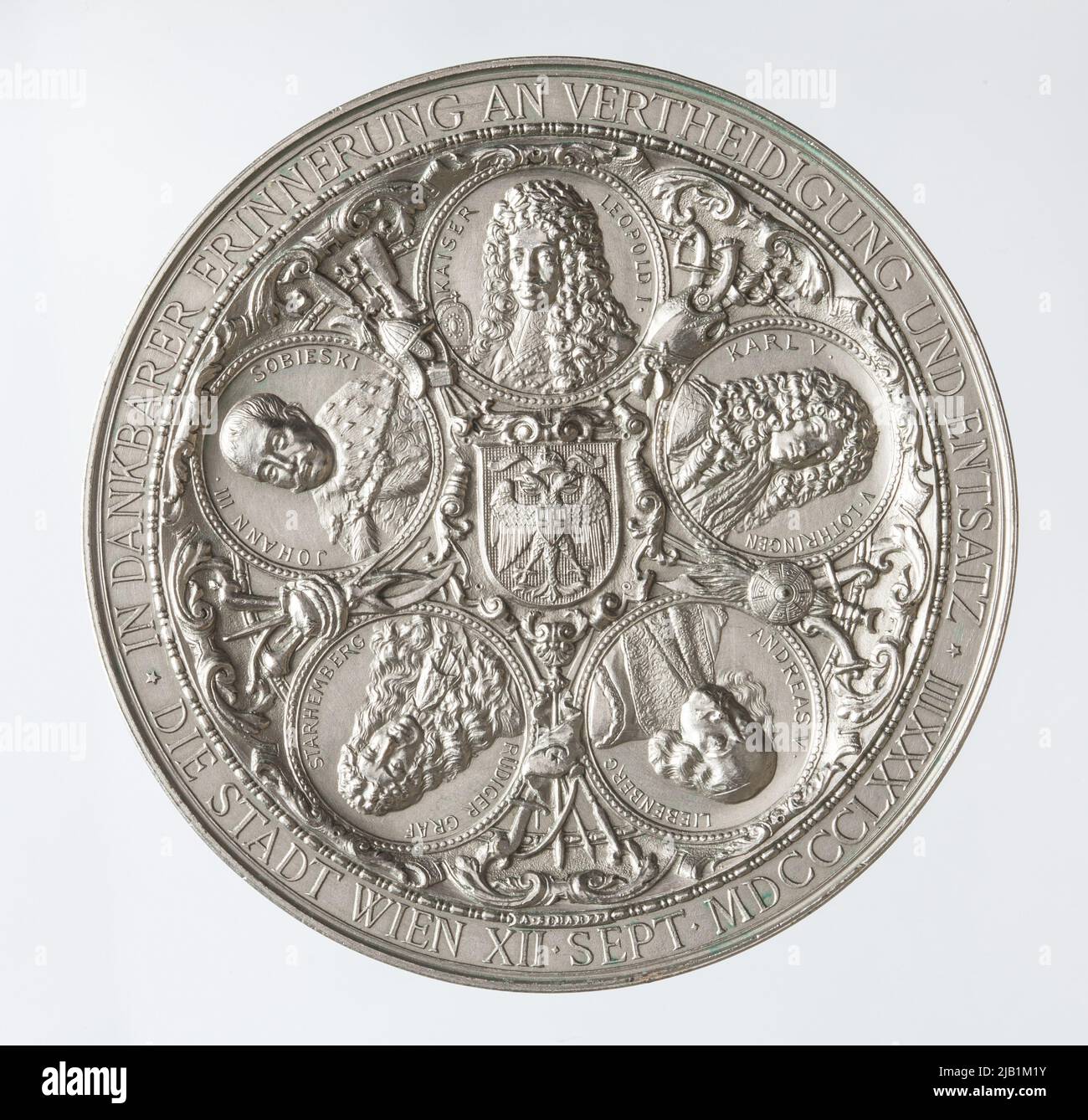 Medaglia commemorativa del 200th anniversario del sollievo viennese Douks, Anton (1845 1903), Tauteshayy, Josef Herfman Hermer (1837 1911) Foto Stock