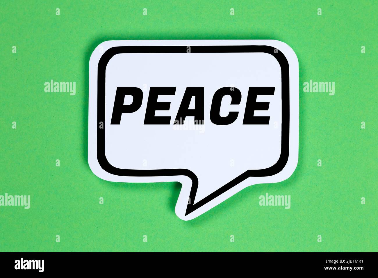 Peace discorso bolla comunicazione concetto parlare dire parlare dire Foto Stock
