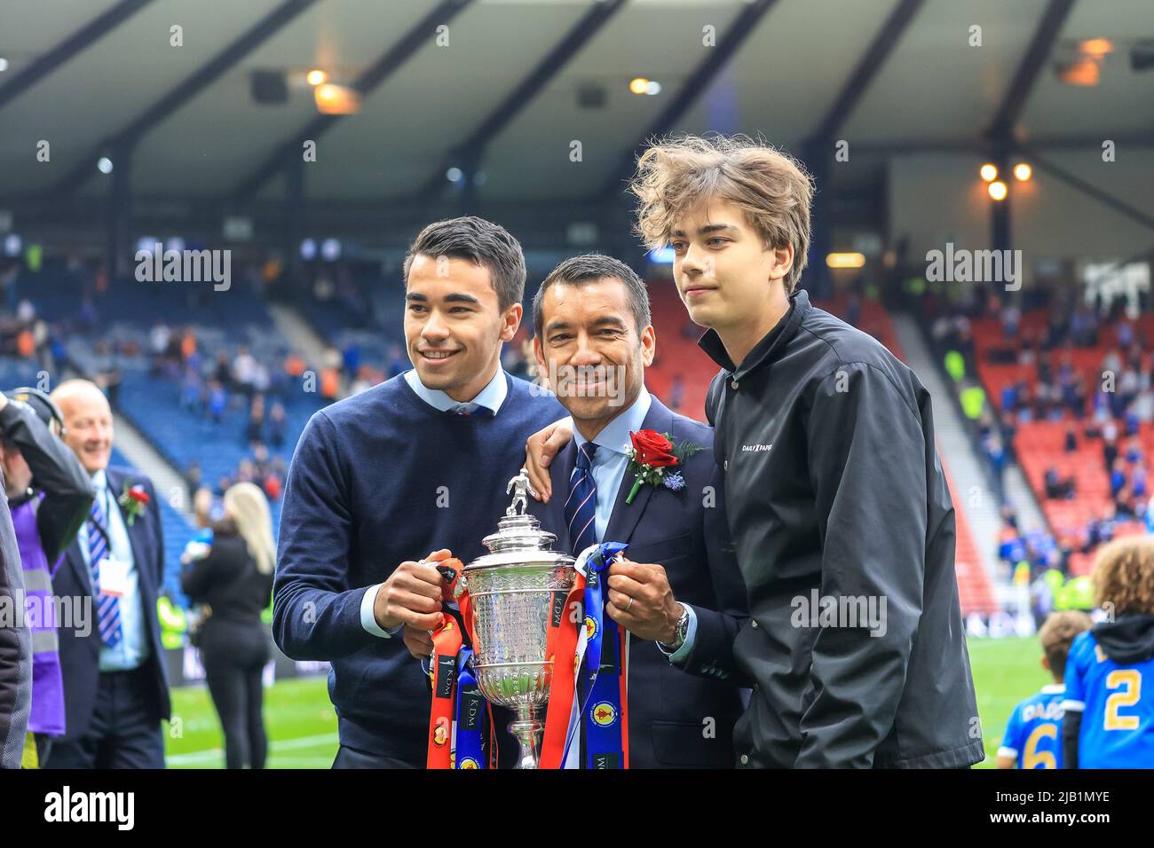Alfredo Moreles di Galsgow Rangers dopo la finale della Coppa Scozzese 2022 ad Hampden Park. Rangers battere cuore di Midlothian 2-0 Foto Stock