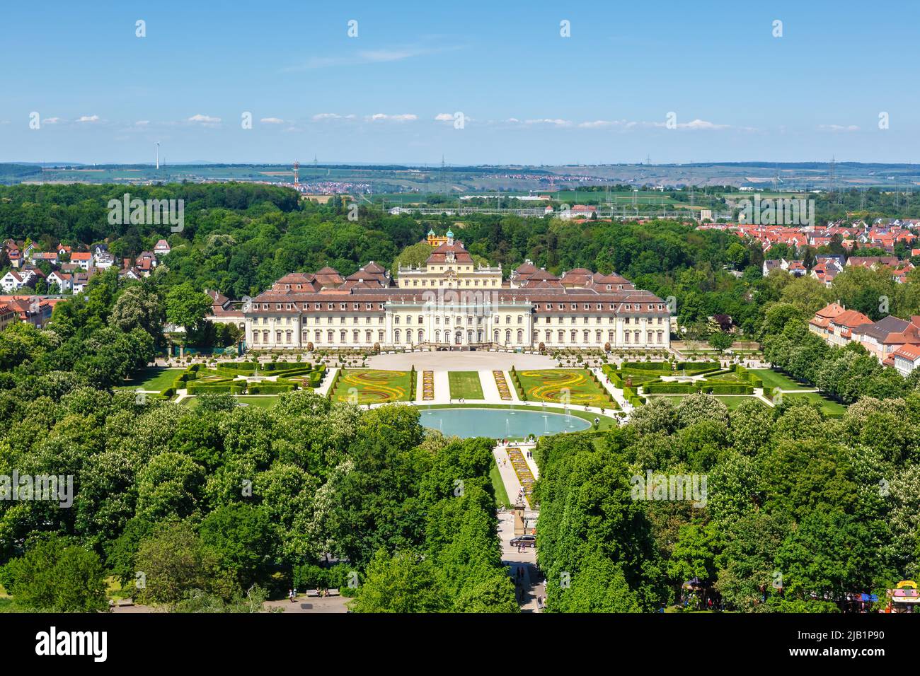 Castello di Ludwigsburg foto aerea vista architettura città viaggio in Germania Foto Stock