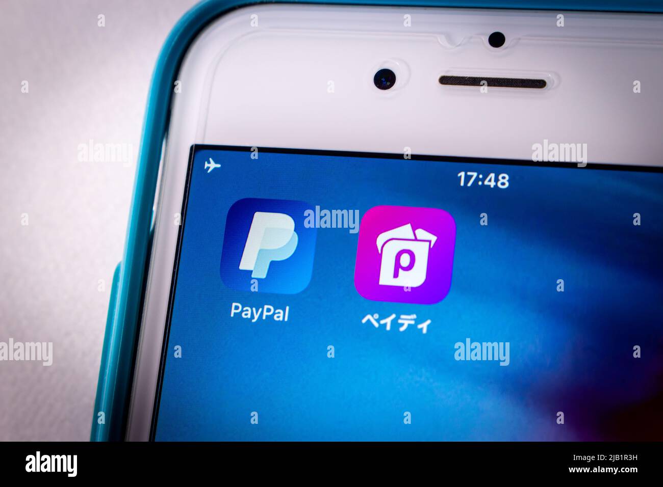 Kumamoto, GIAPPONE - Sep 17 2021 : PayPal e giapponese startup Paidy su iPhone. Nel settembre, PayPal ha annunciato che acquisterà Paidy per $2,7bn Foto Stock