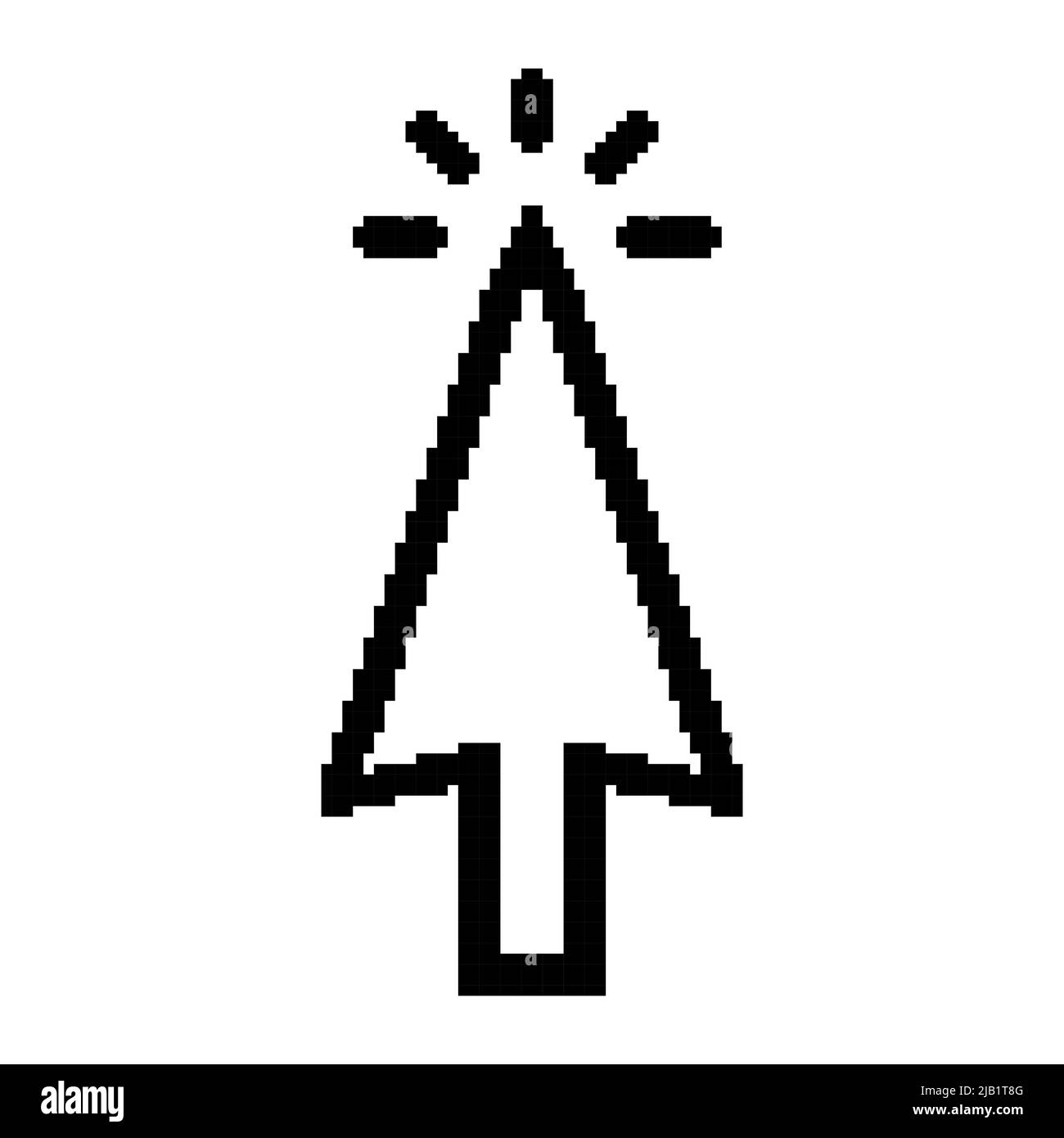 Icona cursore pixel con freccia Illustrazione Vettoriale