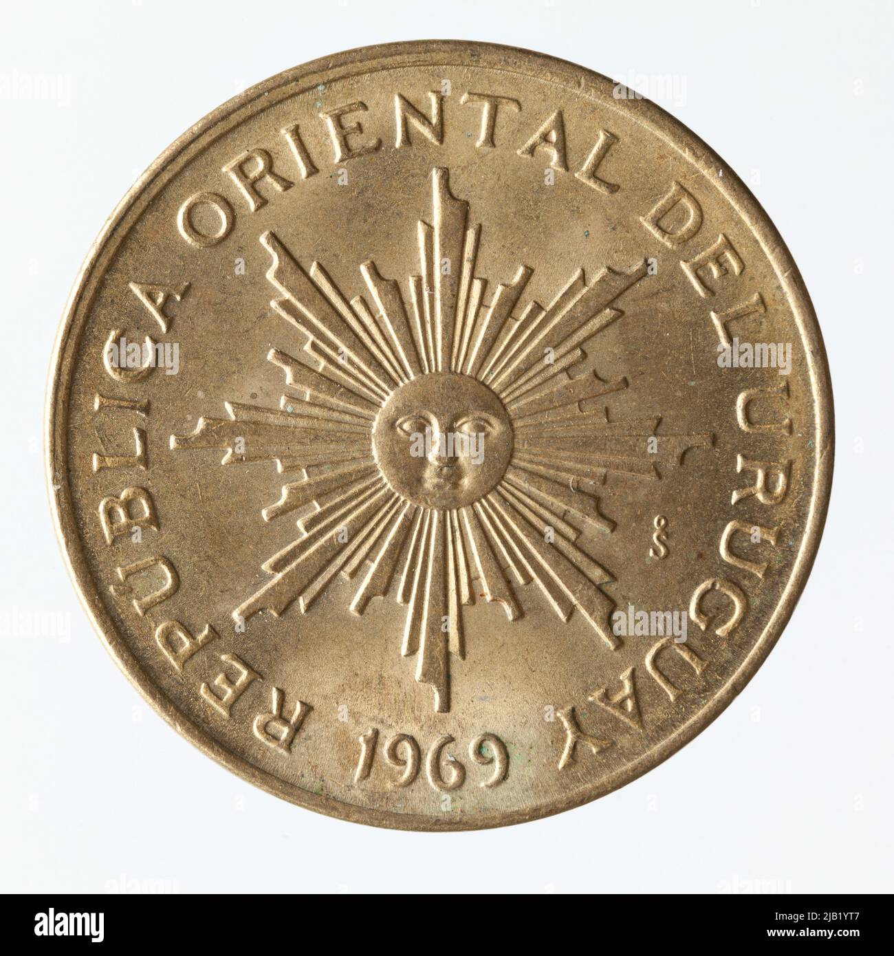 Urugwaj (republika), 5 pesos, santiago, cile, 1969 Santiago cdm menta Foto Stock
