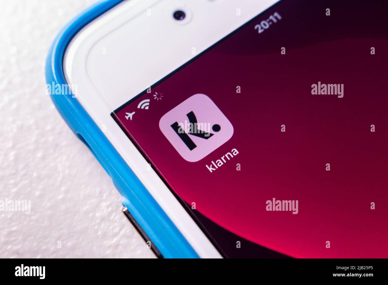 Kumamoto, GIAPPONE - Mar 14 2022 : icona di Klarna (Klarna Bank AB), una società fintech svedese che fornisce servizi finanziari online, su un iPhone Foto Stock