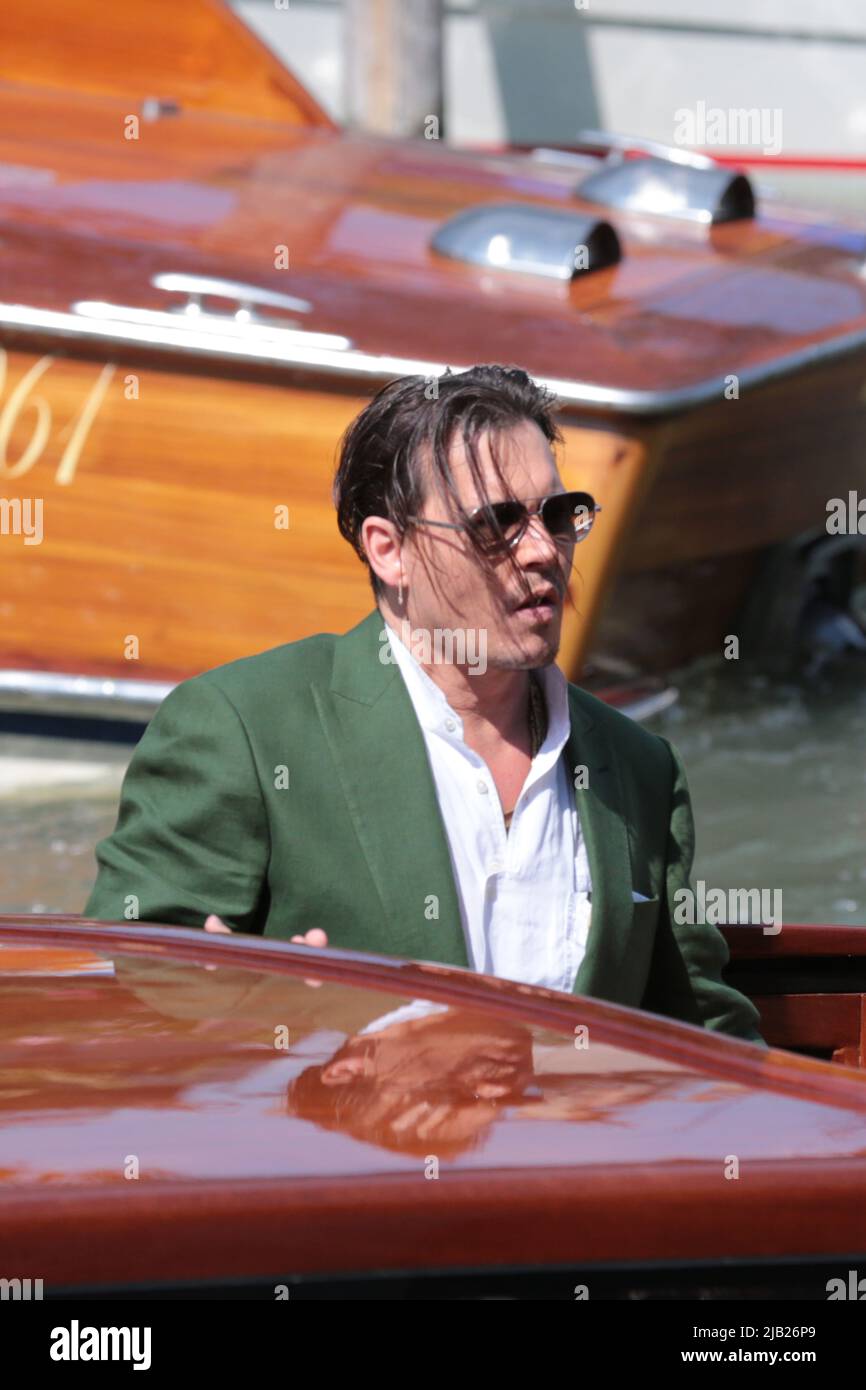 Johnny Depp arriva al Festival del Cinema di Venezia Foto Stock