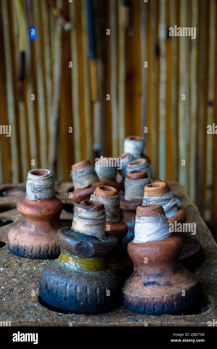 Vista ravvicinata del tradizionale hookah turco Foto Stock