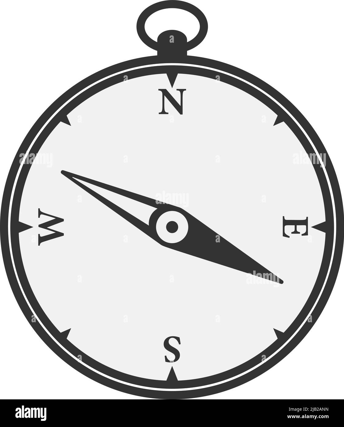 semplice simbolo bussola isolato su bianco, illustrazione vettoriale Illustrazione Vettoriale