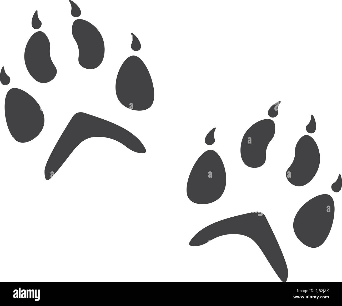 Coppia di zampe volpe. Contrassegno nero del piede animale Illustrazione Vettoriale