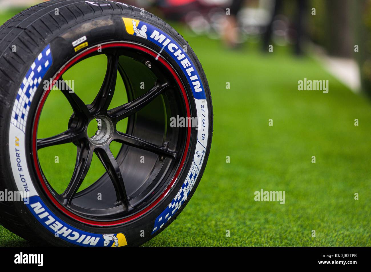 pneumatici pneus Michelin durante l'ePrix di Giacarta 2022, meeting 6th del Campionato Mondiale di Formula e ABB FIA 2021-22, sul circuito Internazionale di e-Prix di Giacarta dal 2 al 4 giugno, a Giacarta - Foto: Cl..ment Luck/DPPI/LiveMedia Foto Stock