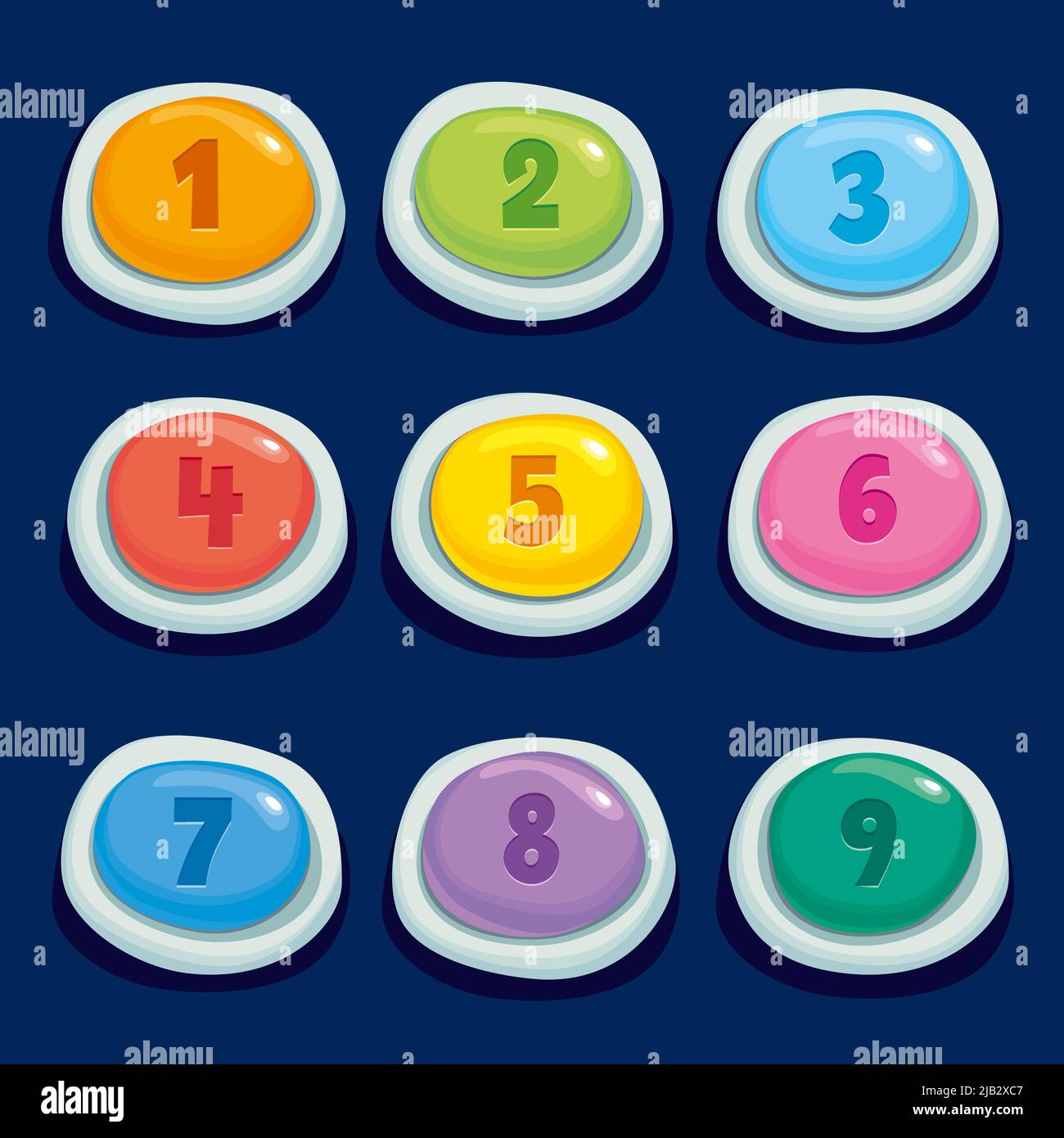 Numeri di telefono colorati per bambini. Primo piano di illustrazione vettoriale Illustrazione Vettoriale