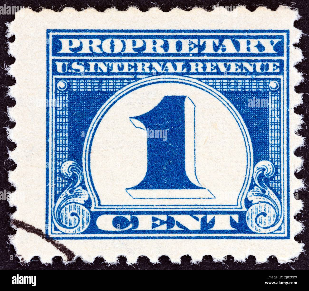 USA - CIRCA 1919: Un francobollo stampato negli USA mostra 1 cent Internal Revenue, circa 1919. Foto Stock