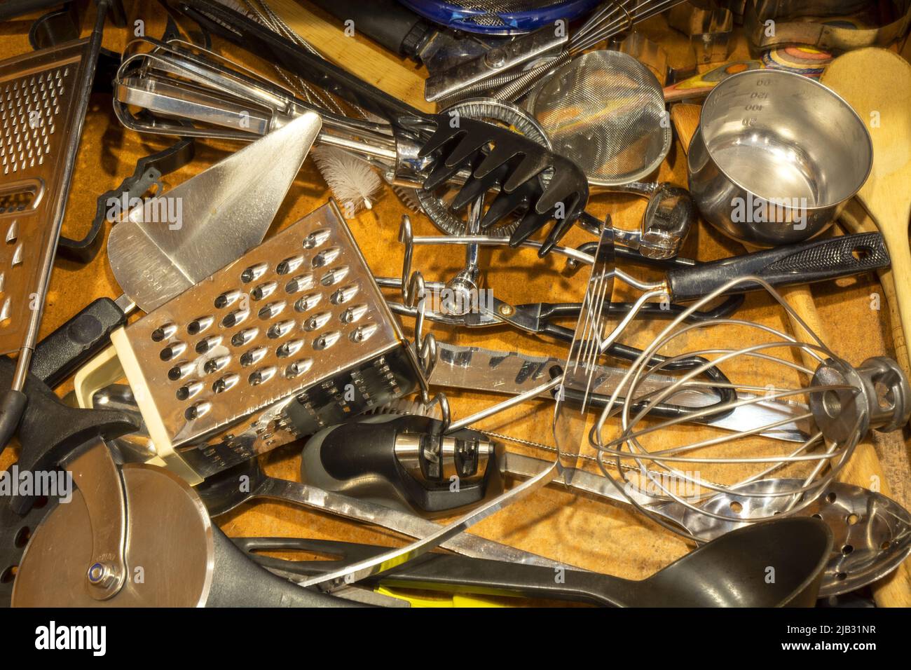 Utensili da cucina tutti in un unico posto. Portland, Oregon Foto Stock