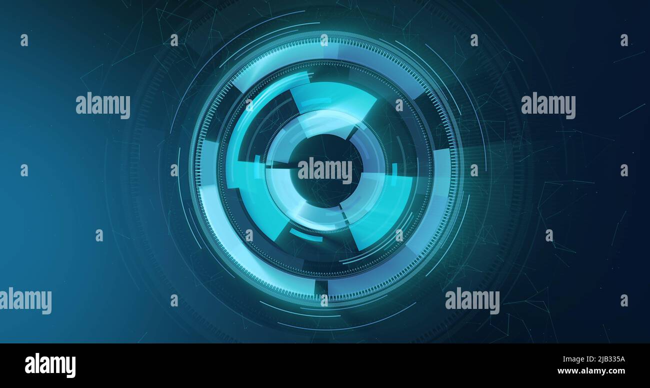 Immagine della scansione degli oscilloscopi su sfondo blu Foto Stock