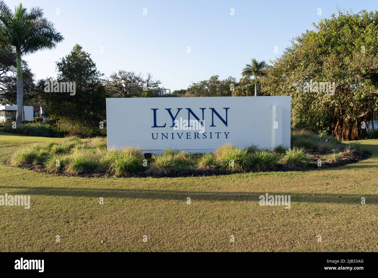 Boca Raton, FL, USA - 2 gennaio 2022: Il segno della Lynn University è mostrato in Boca Raton , FL, USA. Foto Stock