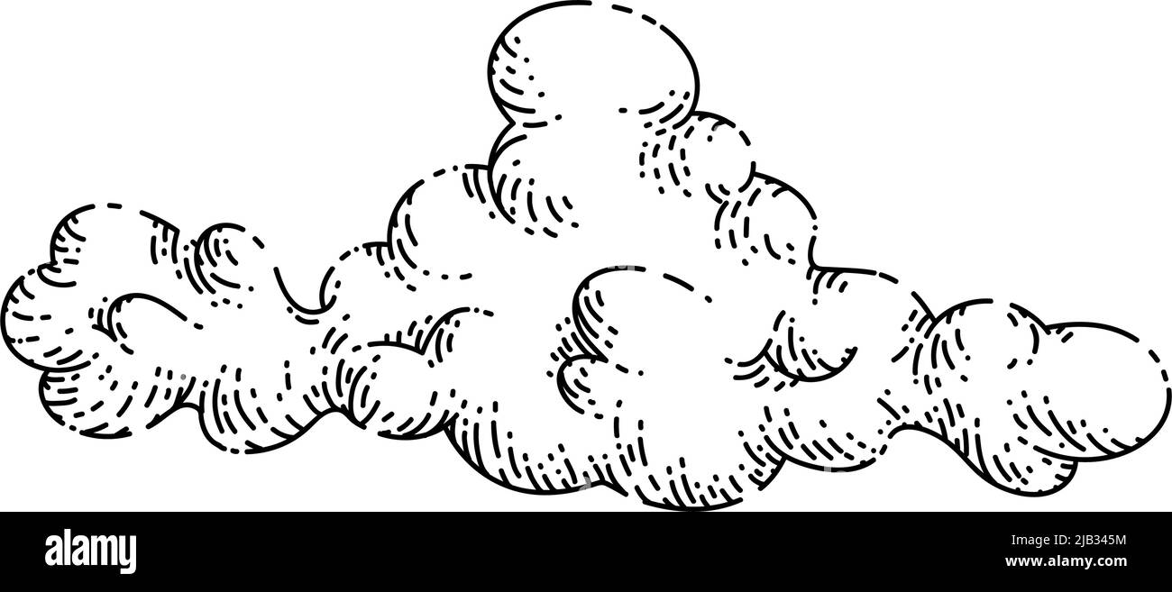vettore disegnato a mano dello schizzo della nuvola del cielo Illustrazione Vettoriale