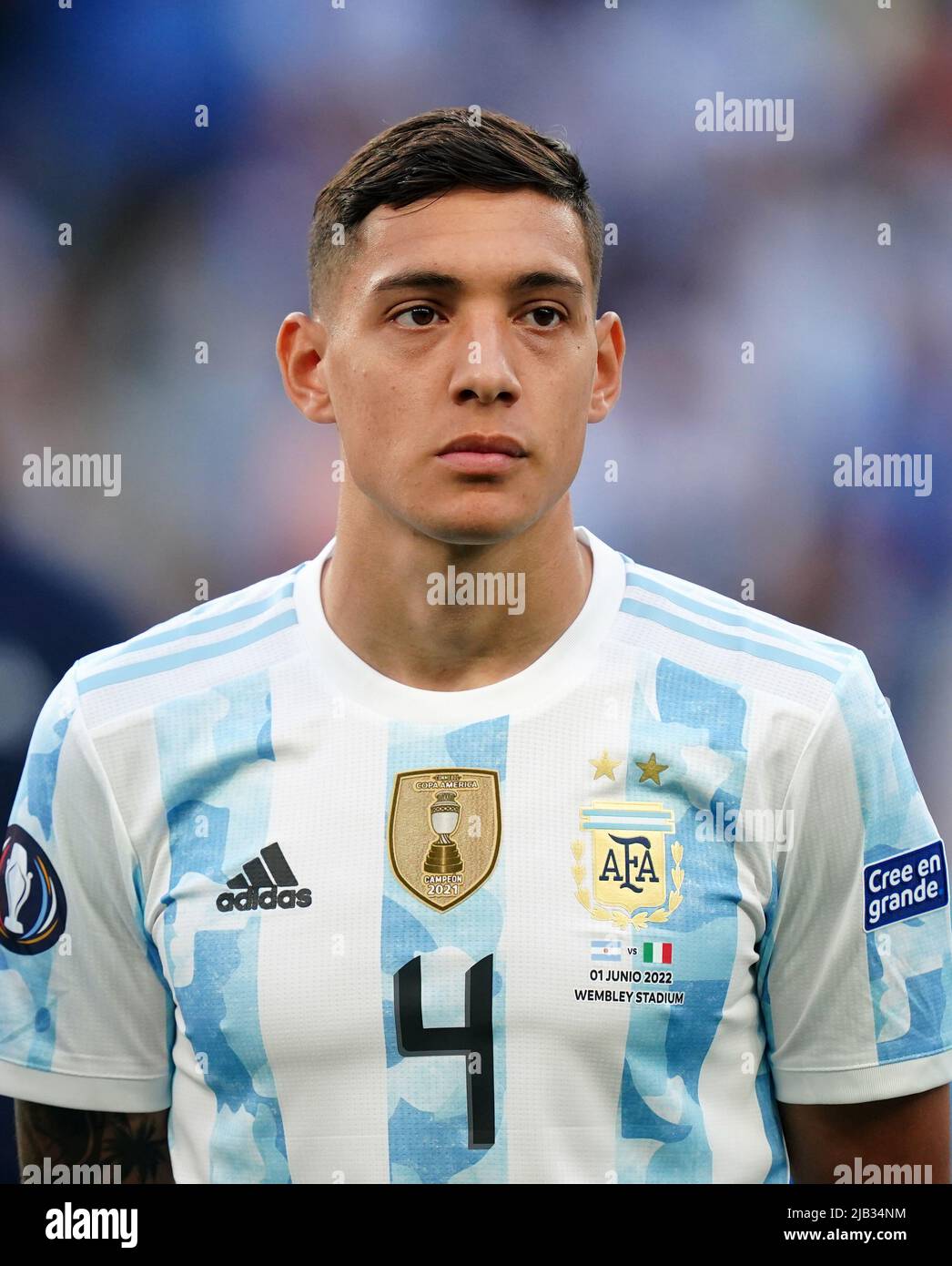 Nahuel Molina in Argentina durante la partita Finalissima 2022 al Wembley Stadium di Londra. Data foto: Mercoledì 1 giugno 2022. Foto Stock