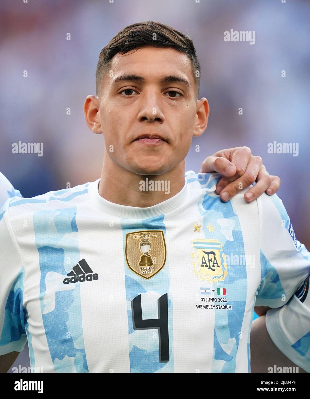 Nahuel Molina in Argentina durante la partita Finalissima 2022 al Wembley Stadium di Londra. Data foto: Mercoledì 1 giugno 2022. Foto Stock