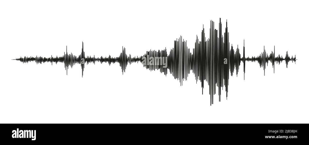 Misurazione sismografica o grafico del rilevatore di giacitura. Misurazioni sismiche con registrazione dati. Illustrazione vettoriale isolata su sfondo bianco Illustrazione Vettoriale
