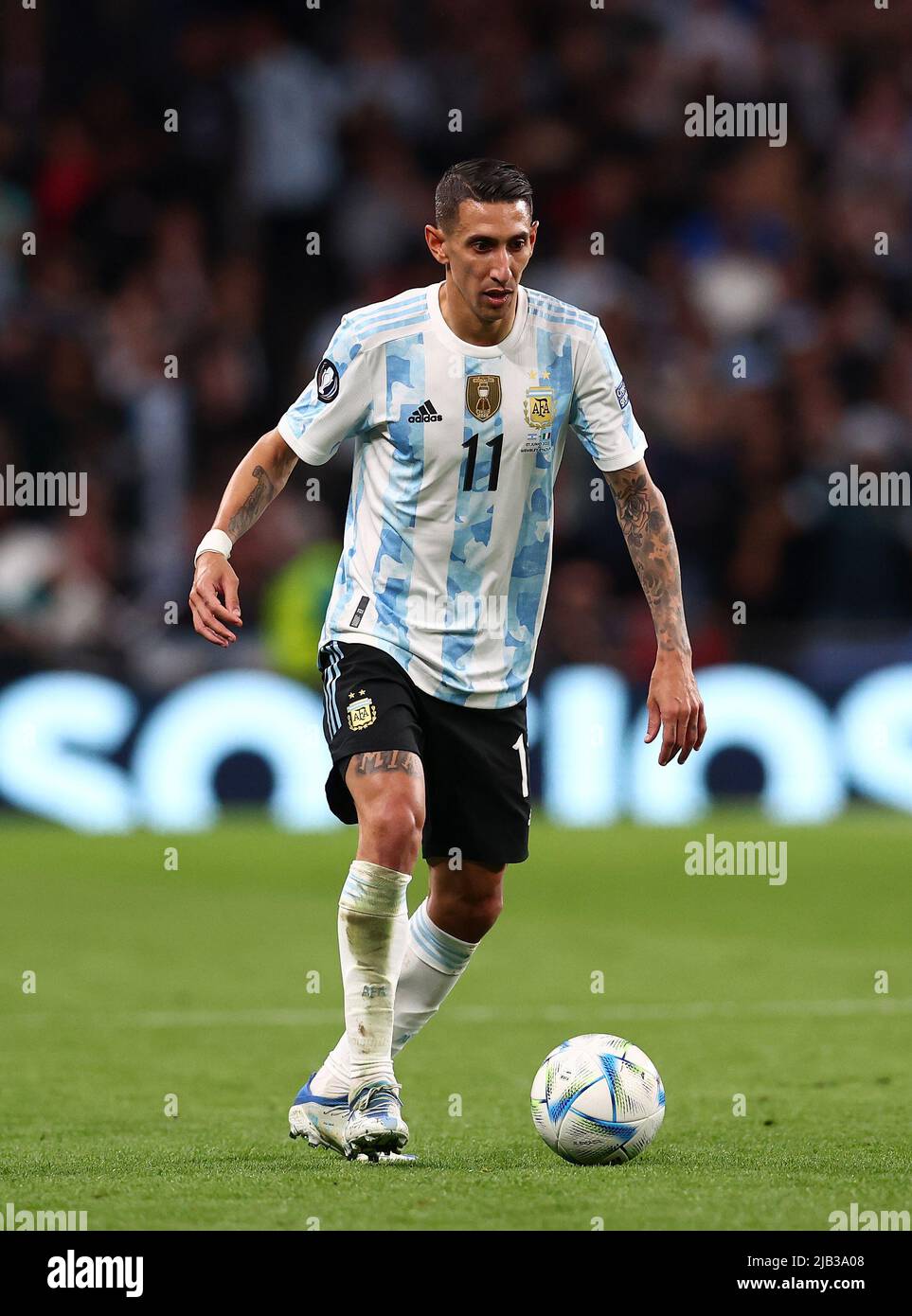 Londra, Inghilterra, 1st giugno 2022. Angel di Maria dell'Argentina durante la partita della Coppa dei campioni COMMEBOL-UEFA al Wembley Stadium di Londra. Il credito d'immagine dovrebbe leggere: David Klein / Sportimage Credit: Sportimage/Alamy Live News Foto Stock