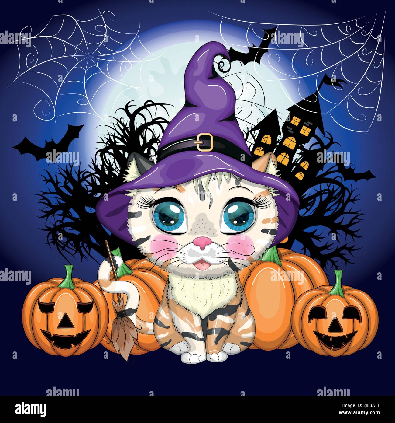 Orecchini Pendenti Halloween Gatto Con Cappello Da Strega E Zucca - Acrilico RAIDIN
