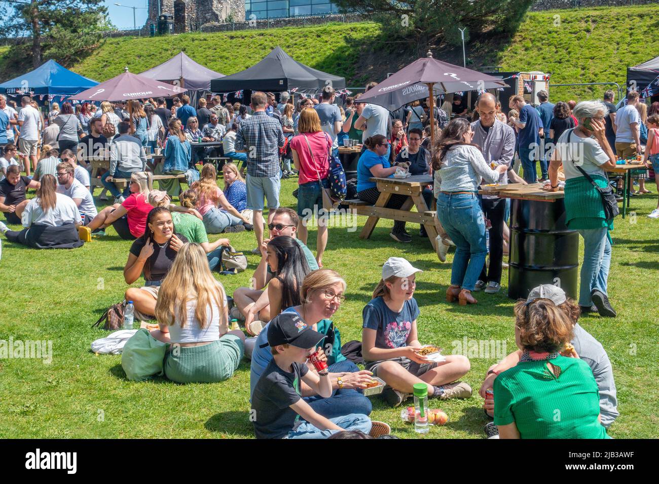 Festa della città, Festival del cibo, Dane John Gardens, Canterbury, Kent Foto Stock