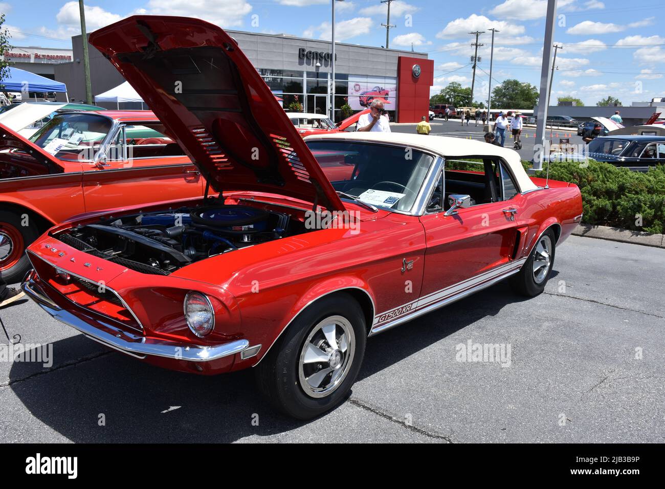 A Shelby Cobra Mustang 1968 GT500 in mostra ad un'esposizione dell'automobile. Foto Stock