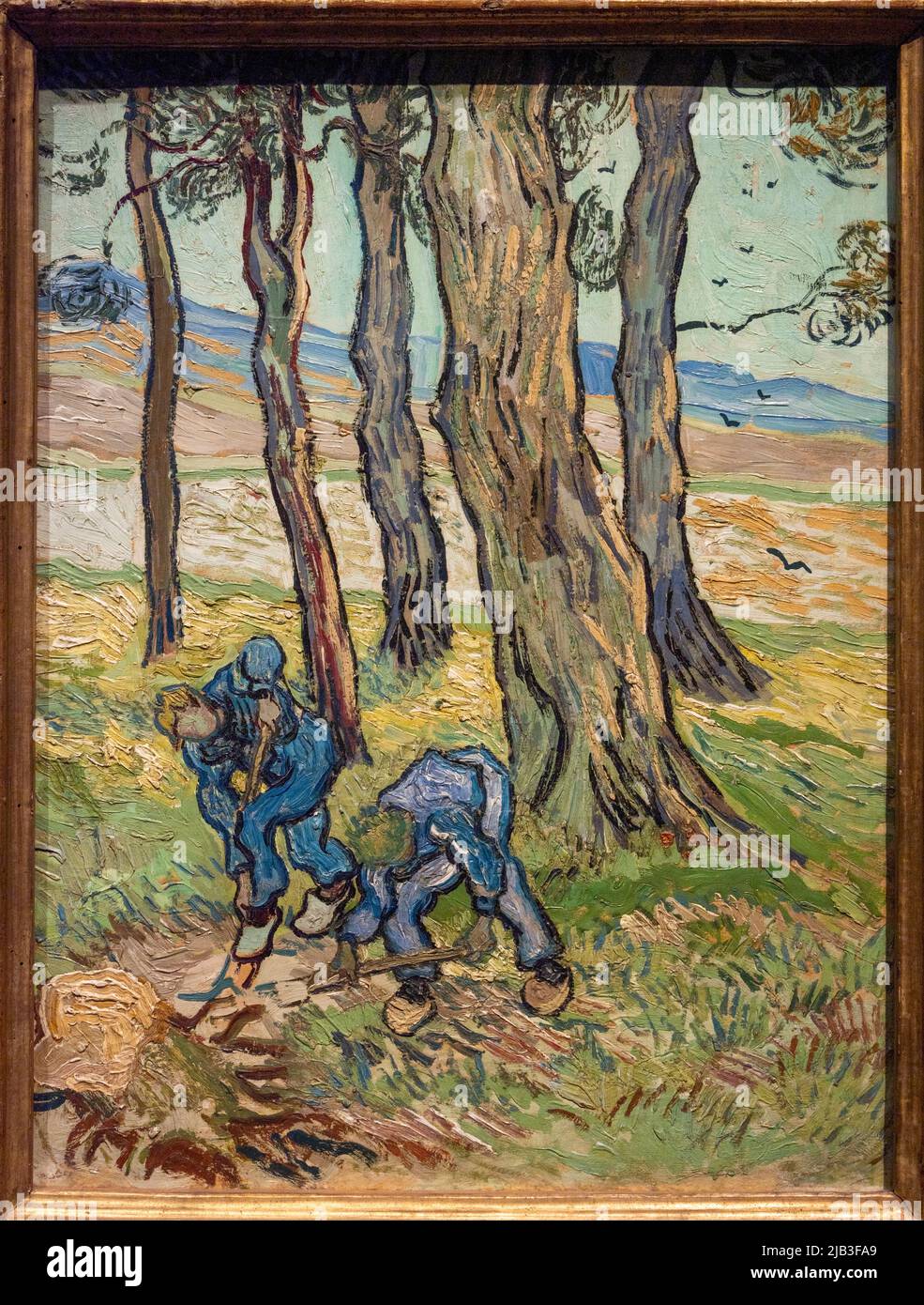 The Diggers, 1889, dipinto di Van Gogh, Detroit Institute of Art, Michigan, USA Foto Stock