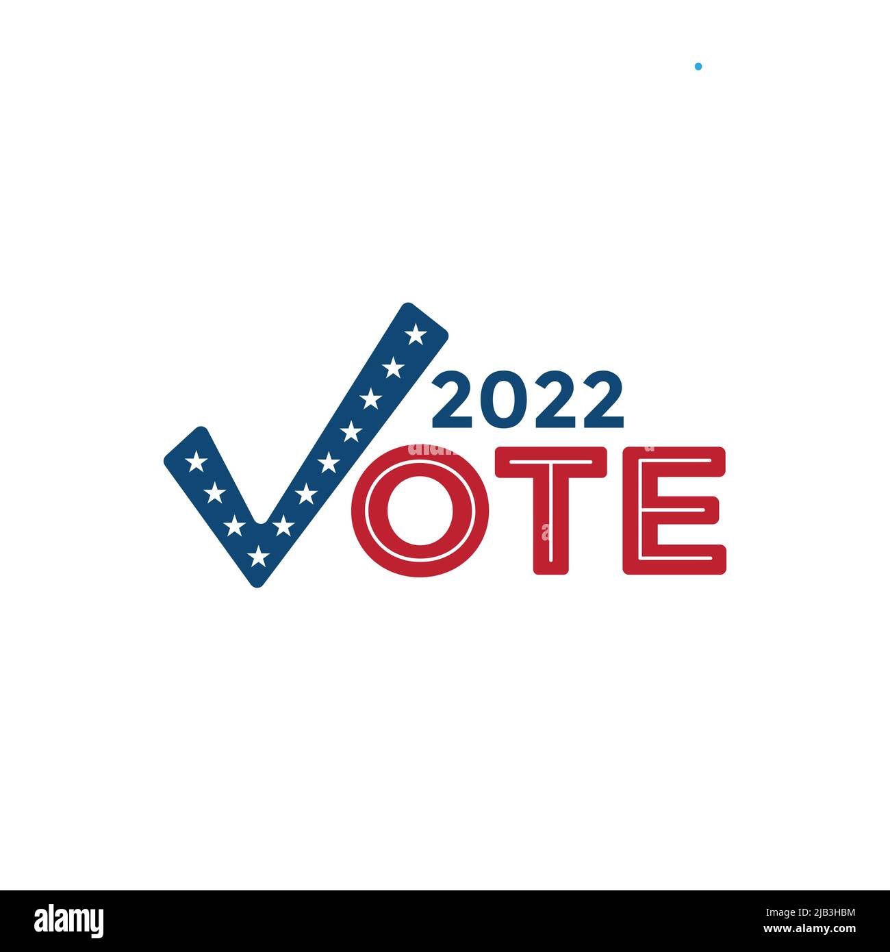 2022 Design delle elezioni di metà mandato con l'icona Red White Blue Vote Illustrazione Vettoriale