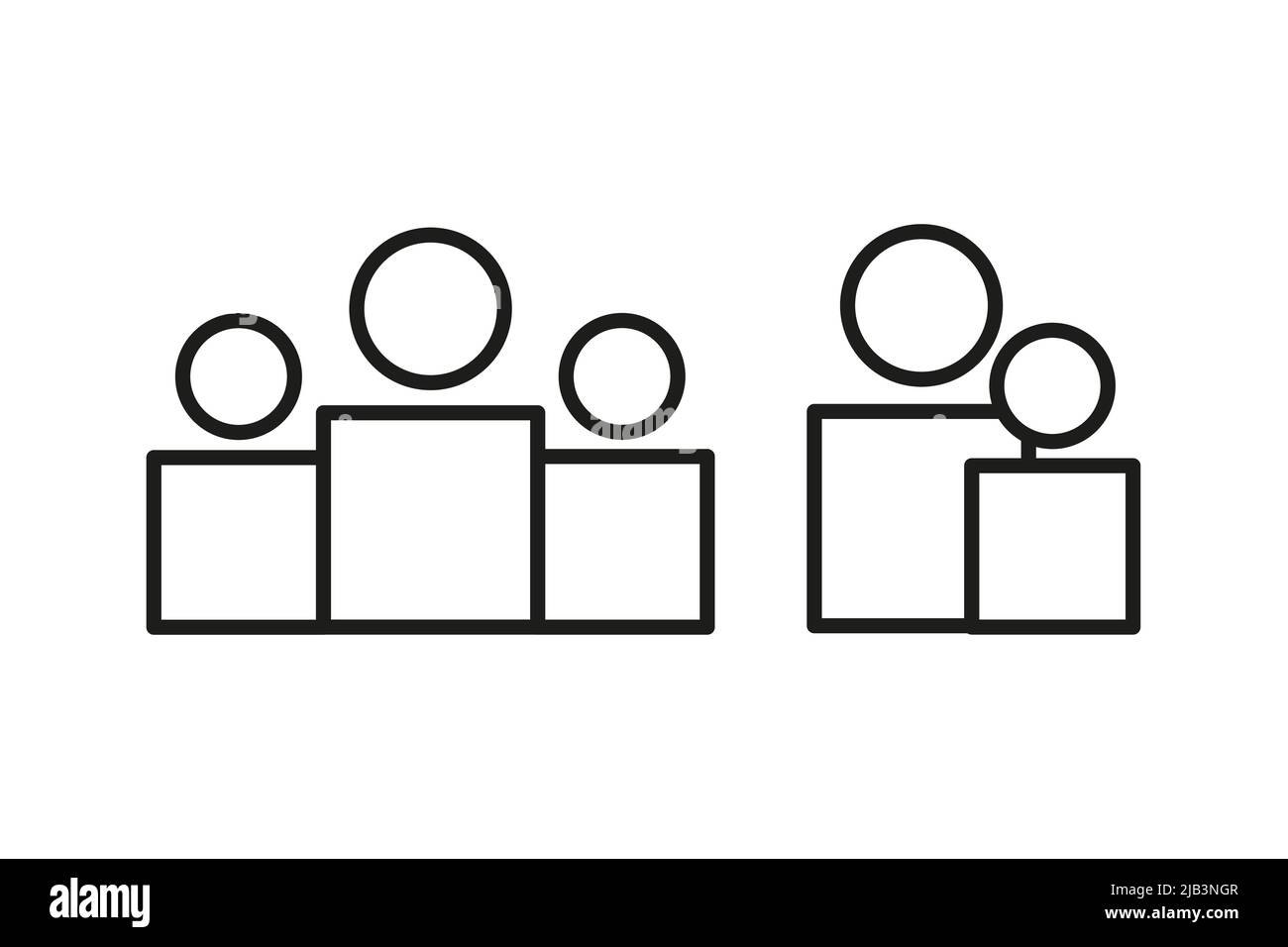 Icona persone in stile piatto. Il segno è isolato su uno sfondo bianco. Illustrazione Vettoriale