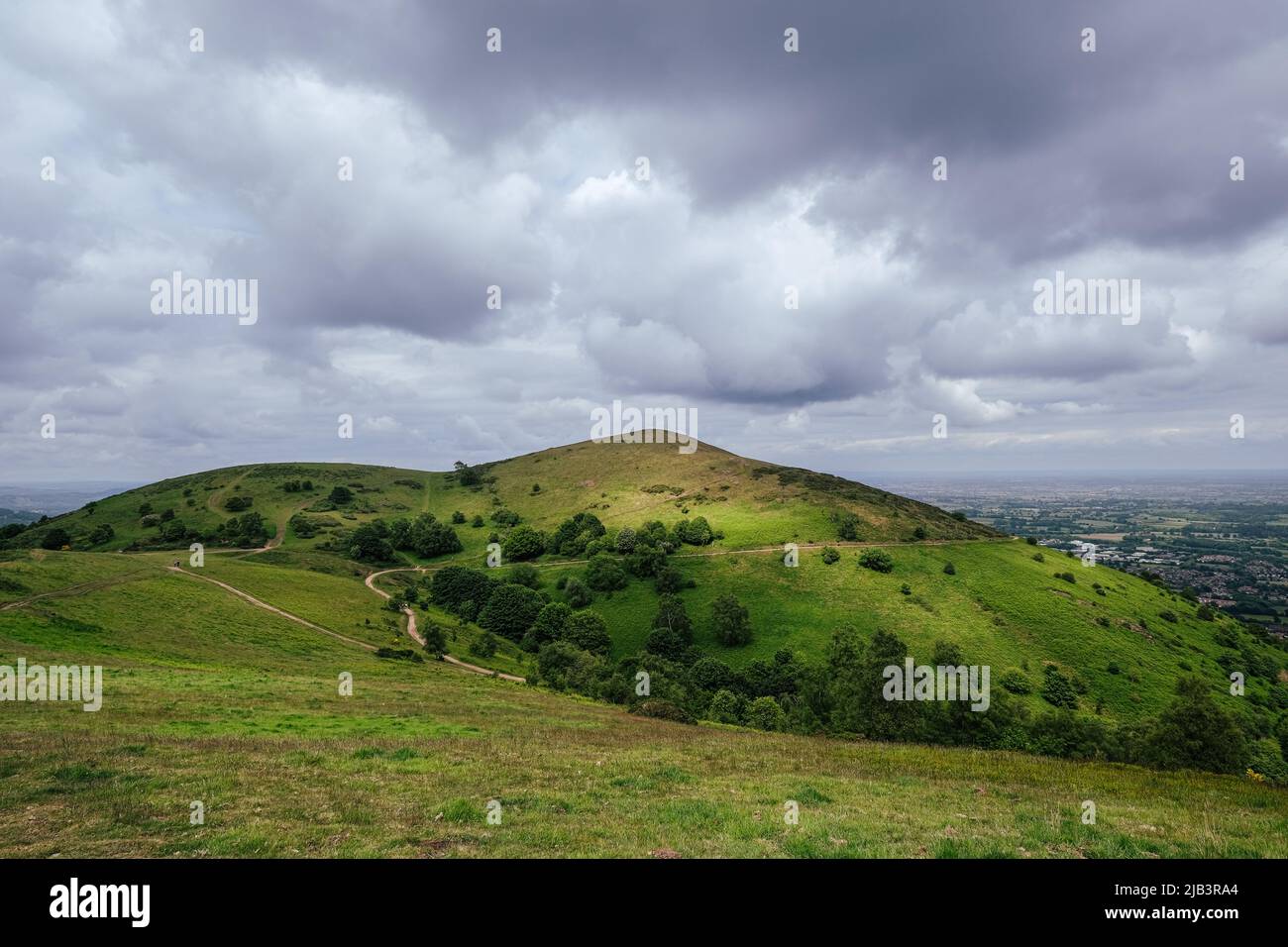 Malvern Hills - sotto cieli tempestosi Foto Stock