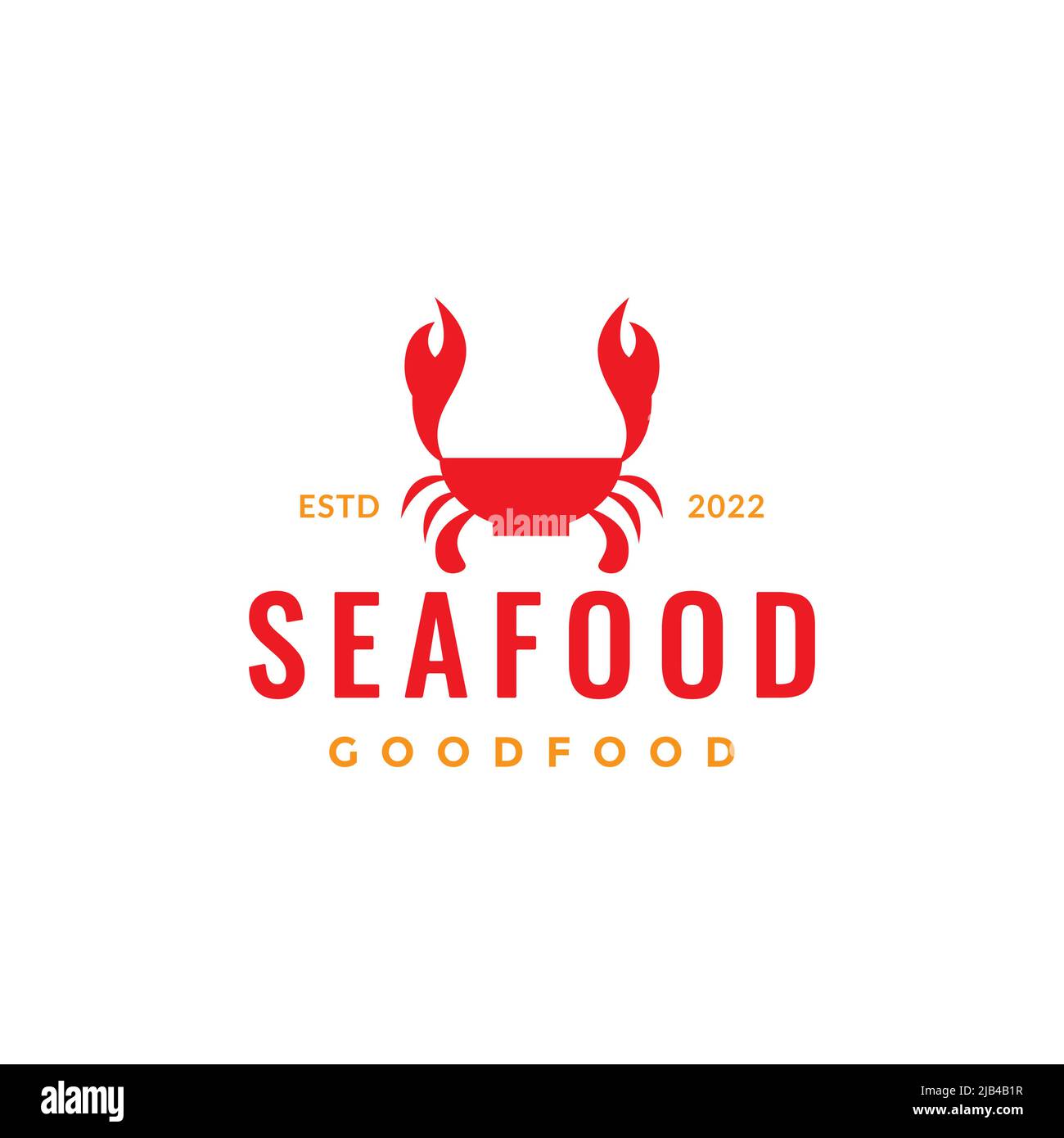 ciotola rossa con granchi frutti di mare logo design vettore grafico simbolo icona illustrazione idea creativa Illustrazione Vettoriale