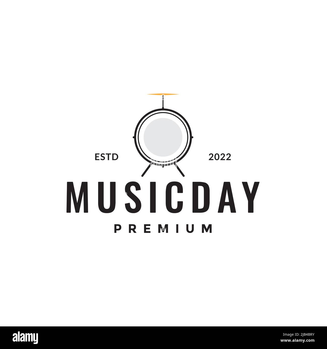 minimal semplice solo drum logo design vettoriale grafico simbolo icona illustrazione idea creativa Illustrazione Vettoriale