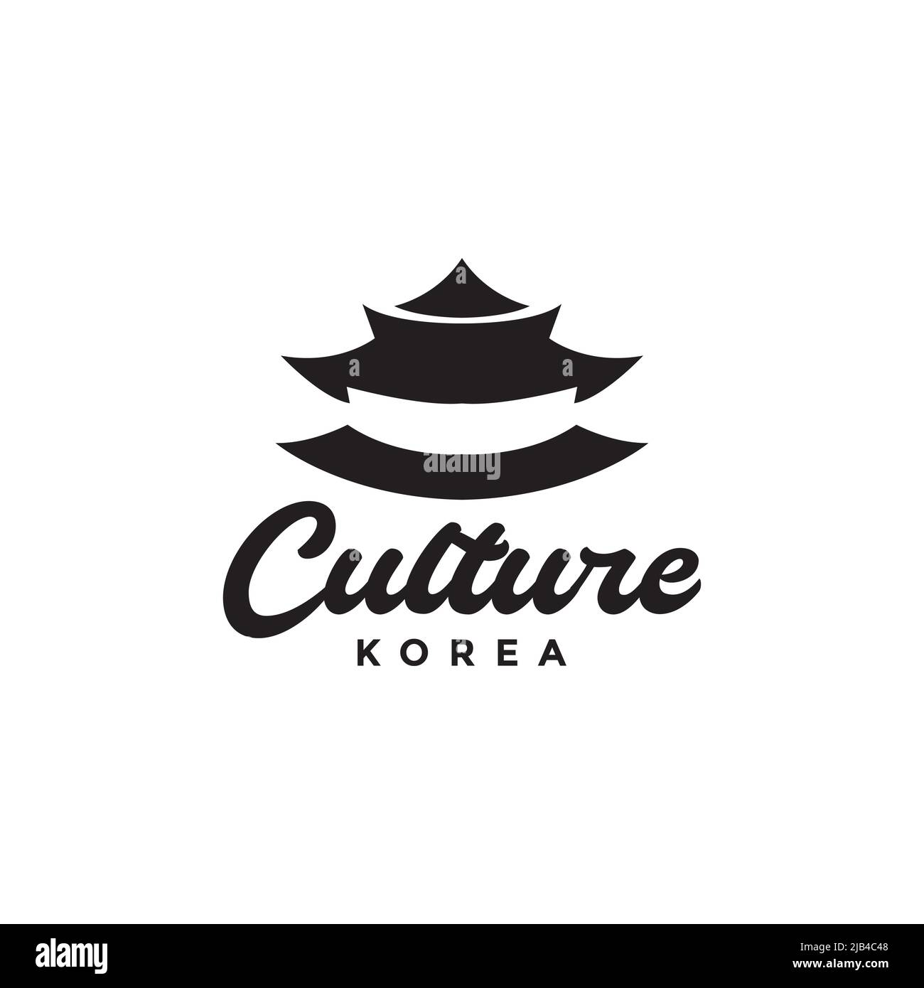 edificio tradizionale coreano cultura del tetto logo design vettoriale grafico simbolo icona illustrazione idea creativa Illustrazione Vettoriale