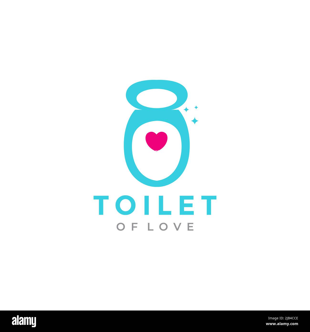 wc con logo forma d'amore disegno vettoriale simbolo grafico icona illustrazione idea creativa Illustrazione Vettoriale