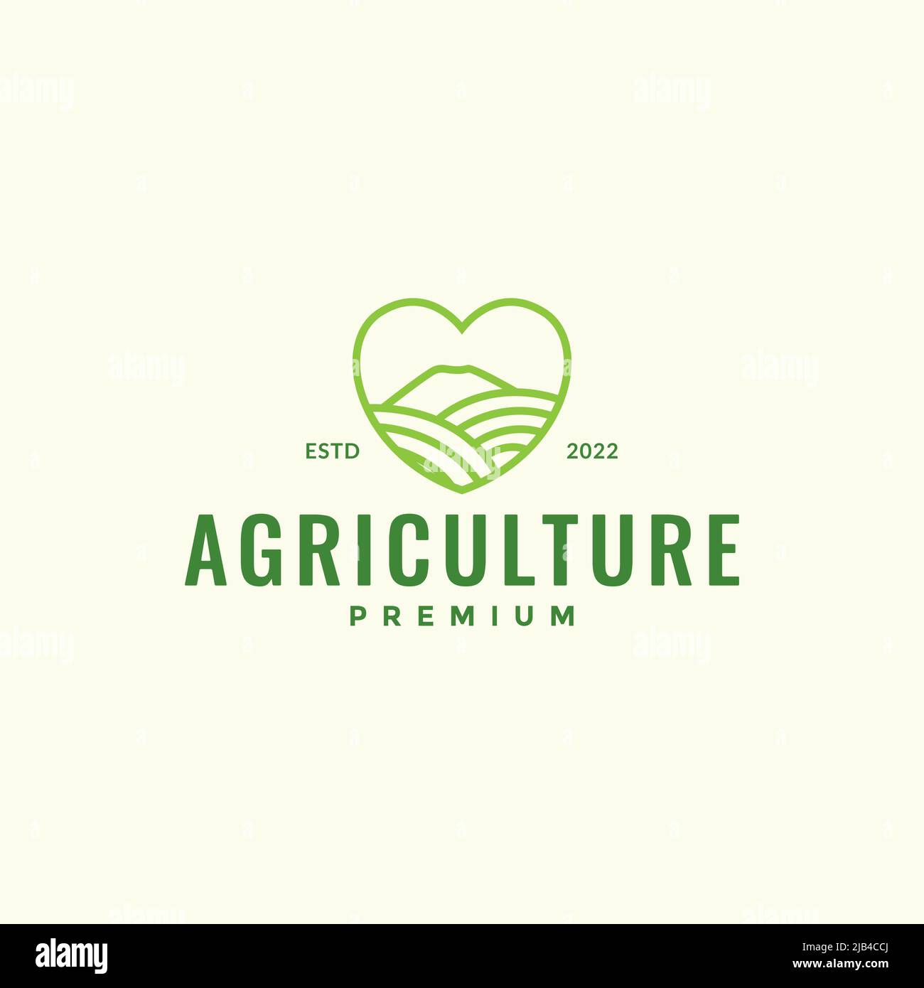 line love with agriculture farmer logo design vettore grafico simbolo icona illustrazione idea creativa Illustrazione Vettoriale